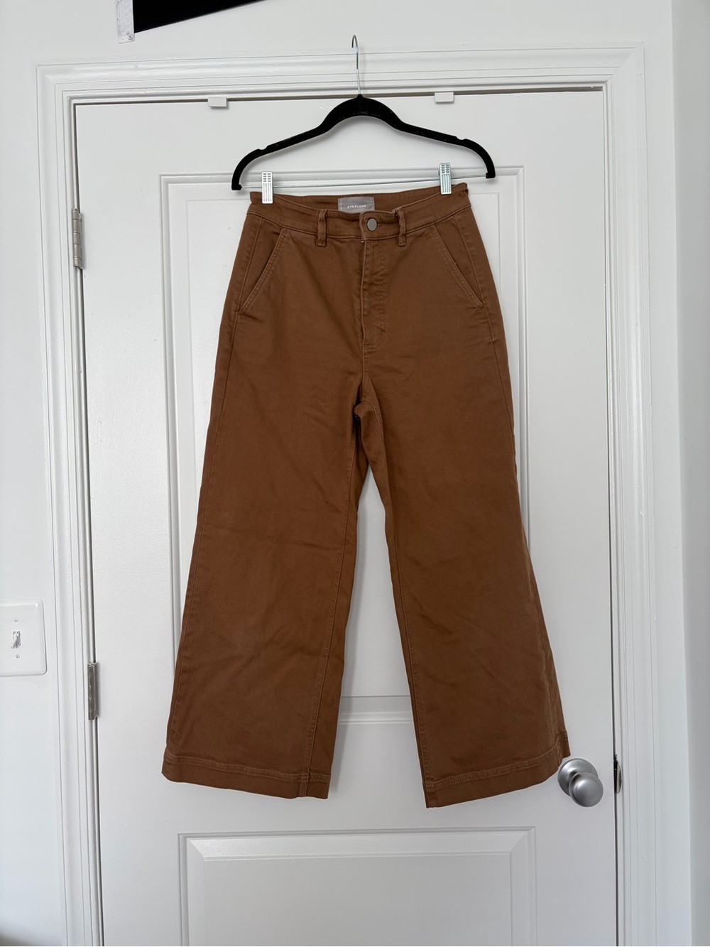 Everlane Cropped Wide Leg Pants Brown High Rise